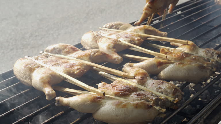 Grilled chicken, street food thailand