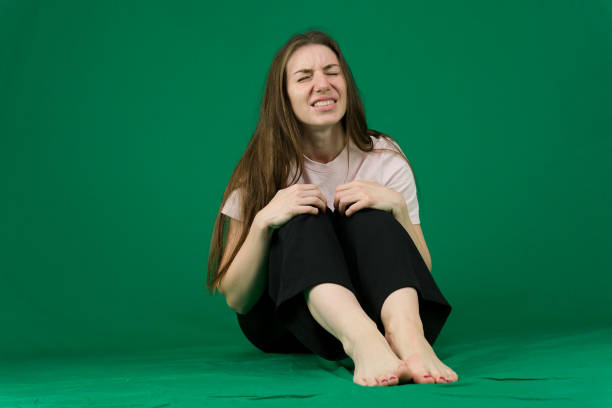 istock Young woman laughs very loudly studio photography 2149674148
