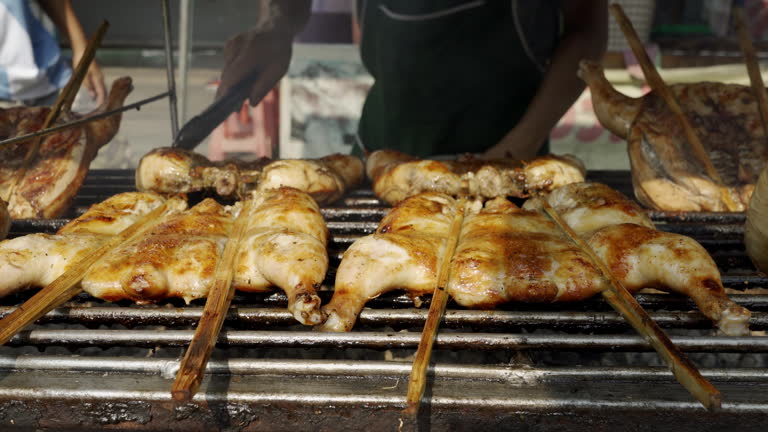 Grilled chicken, street food thailand