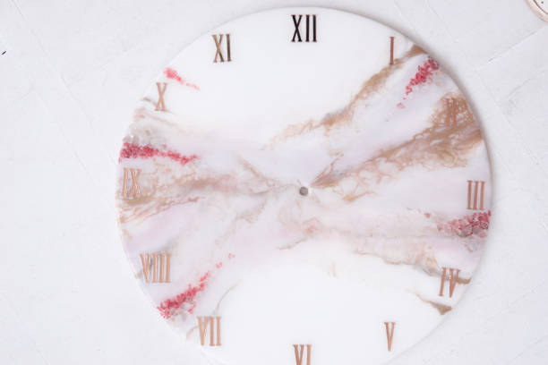 istock Handmade interior clocks made of epoxy resin. An interior item. 2149678228