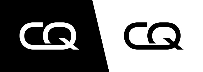 CQ, QC modern logo design with white and black color that can be used for business company.