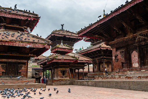 kathmandu, nepal. 25th august, 2023: views of durbar square in kathmandu old town, nepal