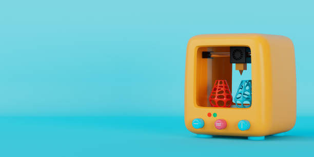 istock Yellow Abstract Cartoon Toy 3d Printer Icon. 3d Rendering 2149682944