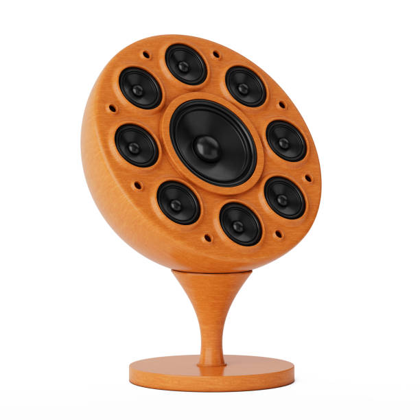istock Abstract Many Speakers Wooden Music Mobile System. 3d Rendering 2149683016