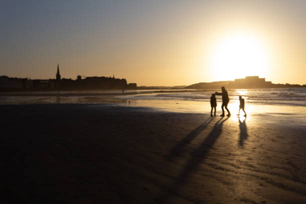istock Walk on a beach of Saint-Malo at sunset time (Brittany, France) 2149683604