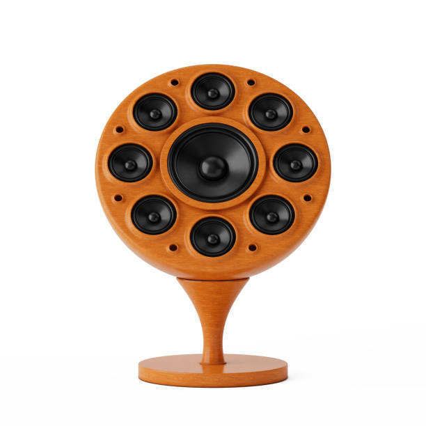 istock Abstract Many Speakers Wooden Music Mobile System. 3d Rendering 2149683893