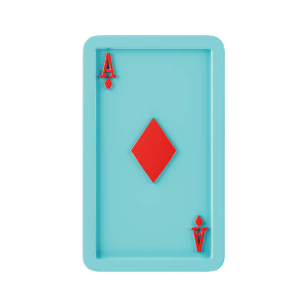 Ace of Diamonds Playing Card Icon on a white background. 3d Rendering