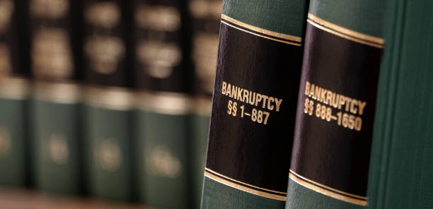 istock Bankruptcy Law Books on Shelf for Legal Reference 2149684285