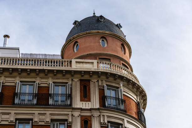 Old Luxury Residential Buildings in Jeronimos area in Central Madrid.
