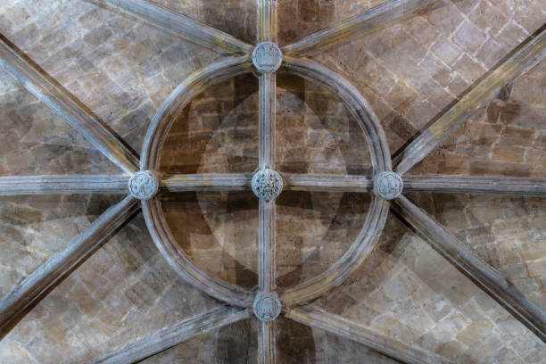 istock Directly below view of stone ribbed vault in Renaissance Style 2149684553