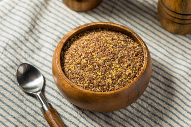 istock Organic Brown Dry Ground Flax Seeds 2149684690