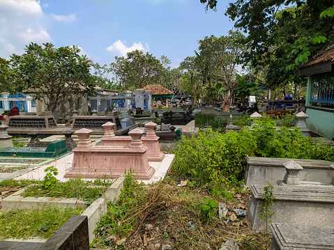 View of cemetery located in Solo,Indonesia.