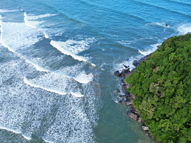istock Blue sea with white waves close the island shore. 2149685337