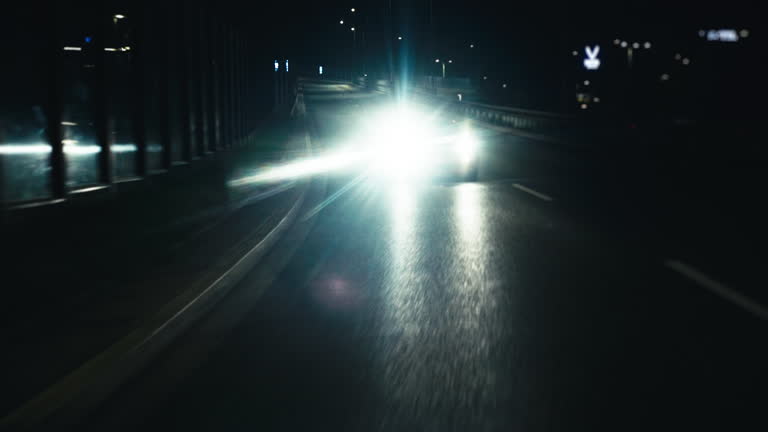 Driving at night.
