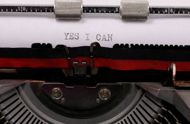 istock Typewritten YES I CAN  with vintage typewriter symbolizing the possibility of always succeeding 2149687274
