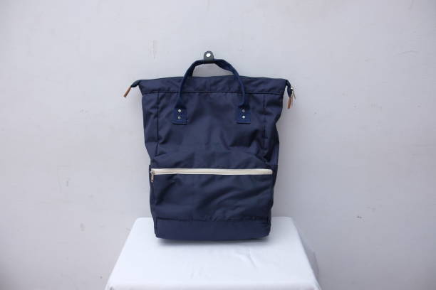 istock The front view of the modern backpack is dark blue 2149688053