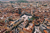 Aerial view of Old town Prague in Czech Republic