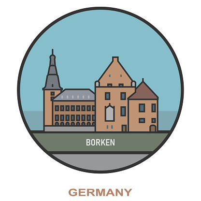 Borken. Cities and towns in Germany. Flat landmark