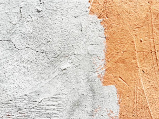 istock surface of an old wall painted with gray paint over terracotta paint 2149692728
