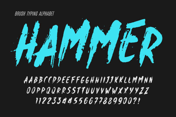 Stylish brush painted an uppercase vector letters, alphabet, typeface. Original texture.