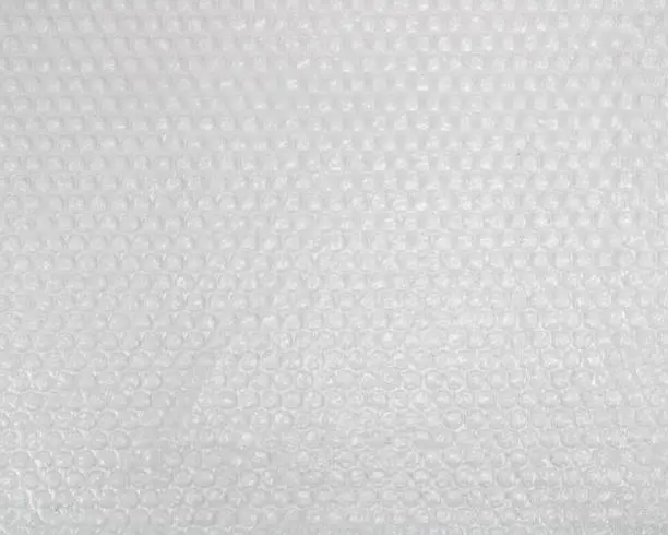 Closeup of white plastic bubblewrap texture for background