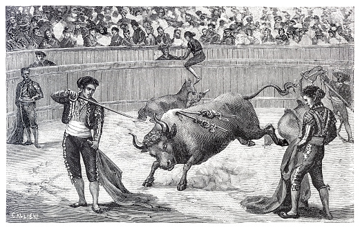 Luis Mazzantini Eguía ( October 10, 1856-Madrid, April 23, 1926 ) was a famous Spanish bullfighter.
The son of an Italian engineer and a Basque mother, he lived and studied in Italy during his childhood and adolescence, obtaining a bachelor's degree in Arts. He returned to Spain as secretary in the courtship of Amadeo of Savoy. In search of fame and money, he decided to dedicate himself to bullfighting at a late age and without being a banderillero before. His cultural training, unusual for bullfighters of the time, earned him the nickname of Señorito loco. 
Original edition from my own archives
Source : Natura ed Arte 1897-98
Original edition from my own archives
Source : Natura ed Arte 1897-98