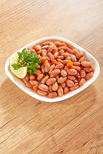 Cooked Kidney Bean In White Plate