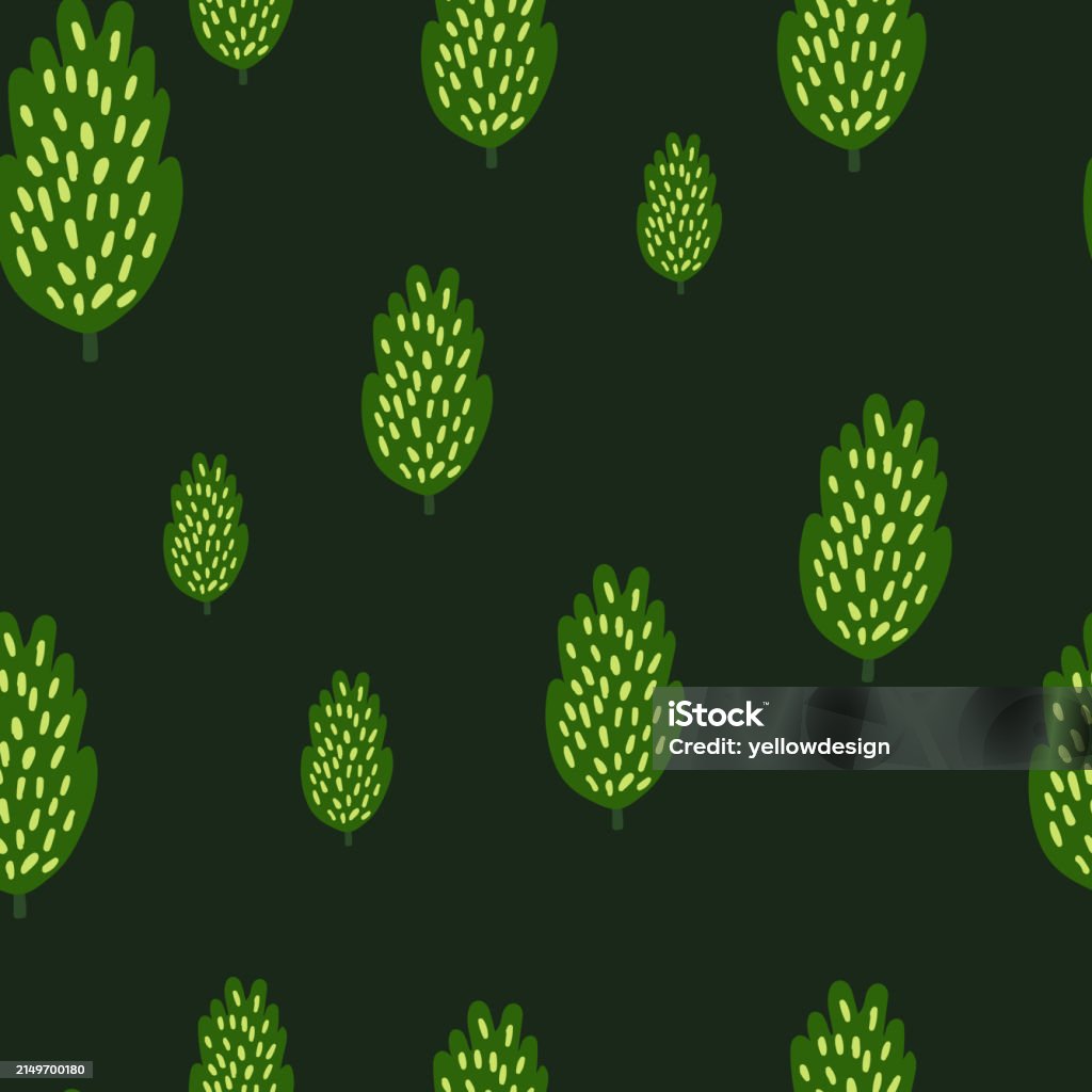 Tree Repeating Pattern Artistic Tree And Foliage Illustration In A Repeating Pattern Stock ...