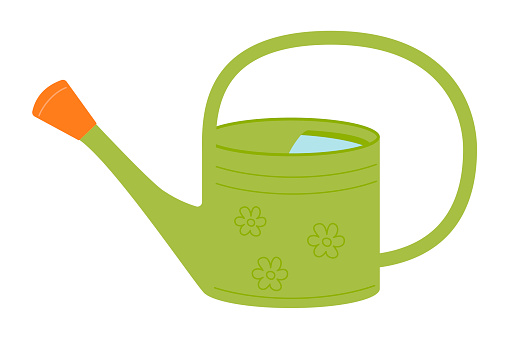 Garden watering can. A tool for watering in horticulture and crop production. Vector illustration on a white background