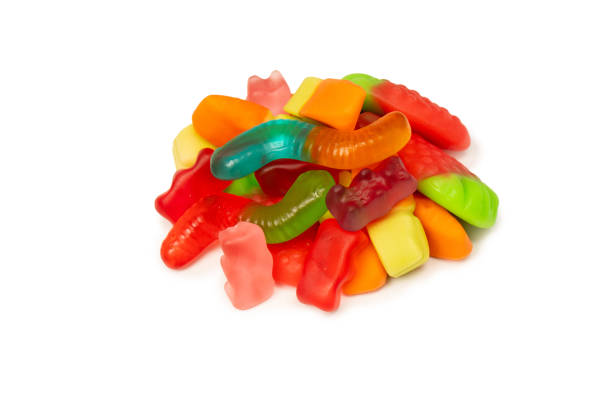 istock Assorted colorful gummy candies isolated on a white background. Top view. Jelly  sweets. 2149707856