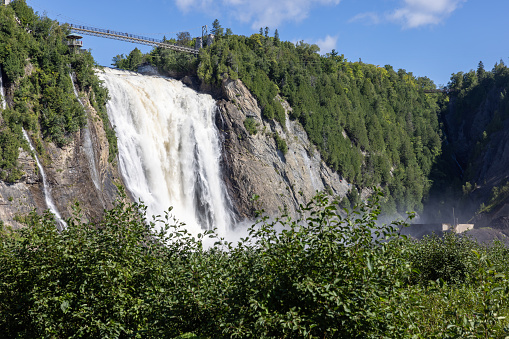 Montmorency Falls in Summer, Quebec City, Canada.