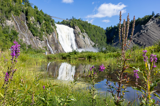 Montmorency Falls in Summer, Quebec City, Canada, also know in French as Parc de la Chute Montmorency.