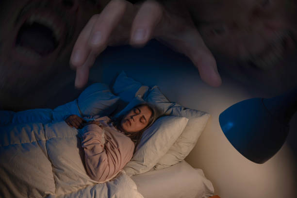 istock The woman has a nightmare in her sleep. 2149711514