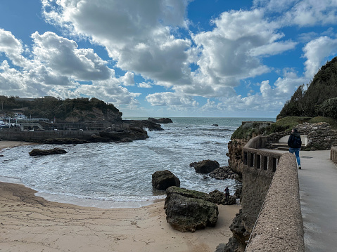 Viewpoint on Biarritz beach, in the French Basque country
