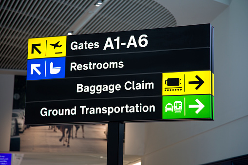 Signage at a United States International Airport