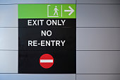 No Reentry Exit Sign at airport