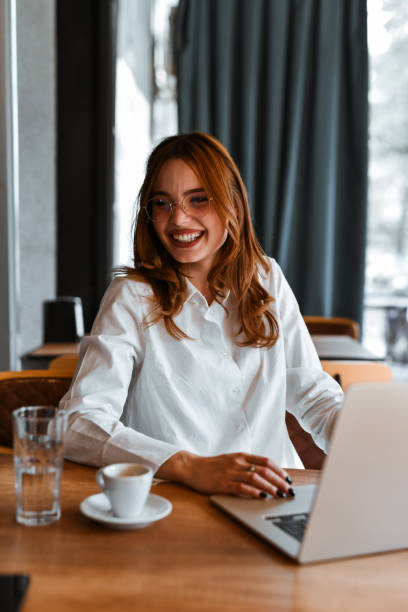 istock Cute Smiling Female UX Designer Working On New Fun Project 2149717026