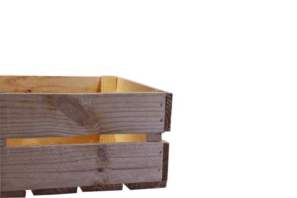 istock Image of an empty wooden box on a white background. 2149717450