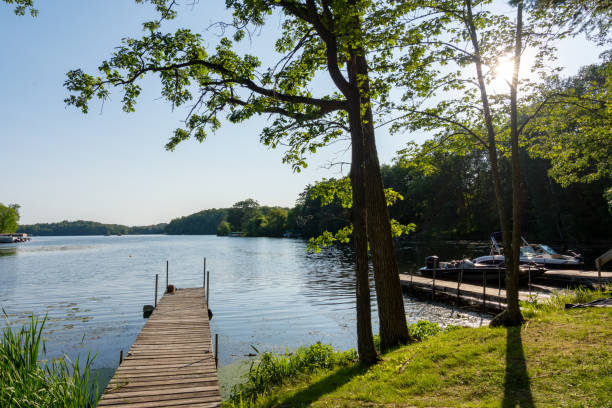 istock Looking down a pier on a  lake in northern Wisconsin. 2149717650