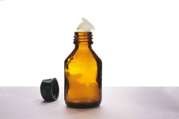 istock Blank empty brown glass bottle on a white background. 2149717886