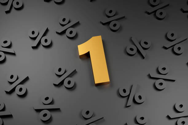 Blue number 1 surrounded by yellow spheres textured with happy face emoji on blue background. Horizontal composition.