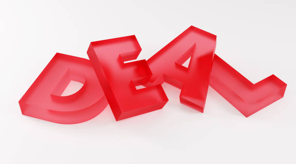 istock Luxury red inscription deal, soft light, light background, 3d render 2149720976