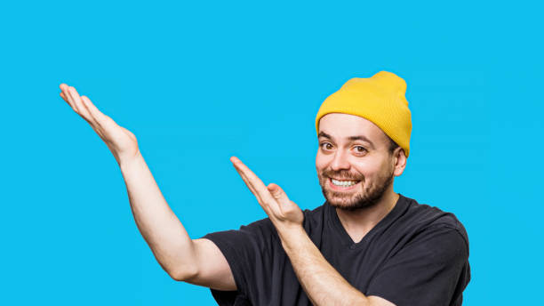 istock Studio Portrait of Expressive Man's Laughing Joy with Copy Space 2149721622
