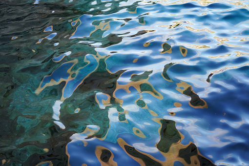 pattern in nature, watercolor effect, deep blue water