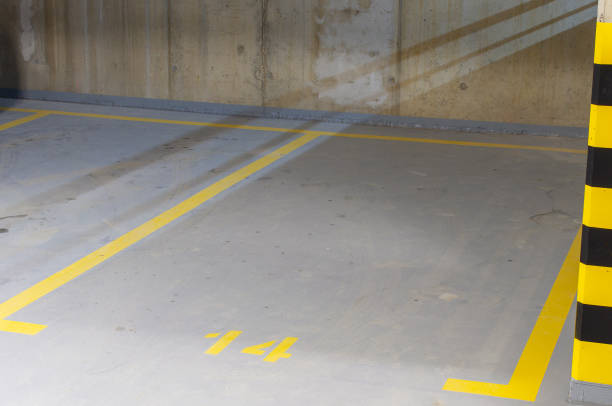 istock Parking spot. Underground car park. 2149722653