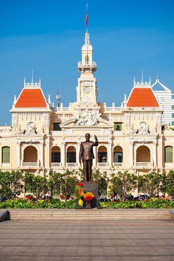 Ho Chi Minh City Hall or Saigon City Hall or Committee Head office is a building in a French colonial style in Ho Chi Minh, Vietnam