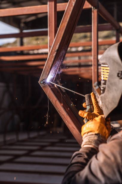 Welder, welding, metalwork, production, spark, steel, industry, profession, sheet metal, work, risk