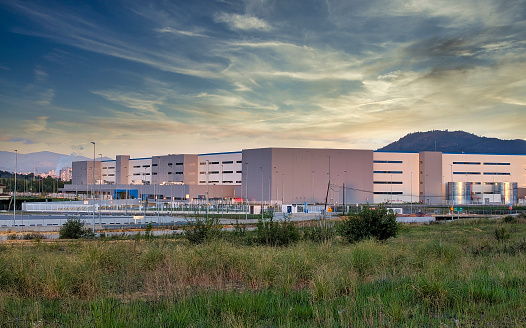Paredes, Siero, Asturias;april 22th 2024; new Amazon warehouse and order processing plant, ready to be inaugurated on september 2024