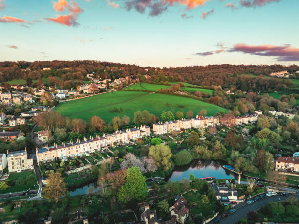 istock Drone view of historic Bath in UK 2149735676