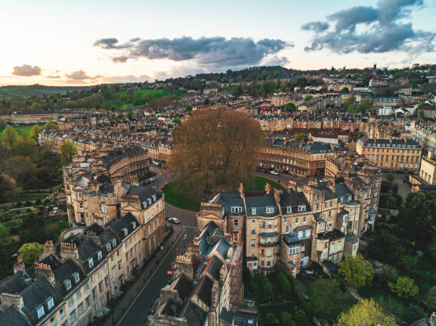 istock Drone view of historic Bath in UK 2149735677